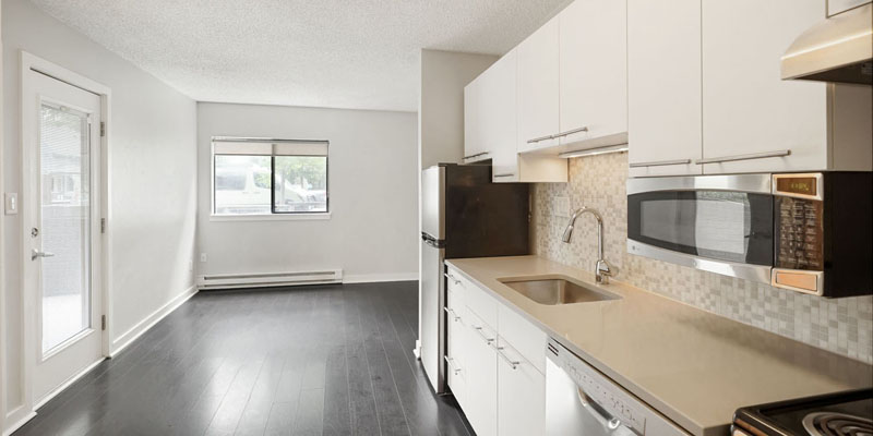 Twenty37 Apartments Boulder - 1 Bedroom Apartment - Kitchen and Living Area