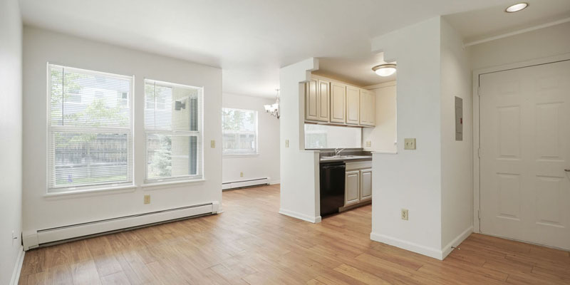 Whittier Apartments Boulder - 2 Bedroom Apartment - Living Kitchen