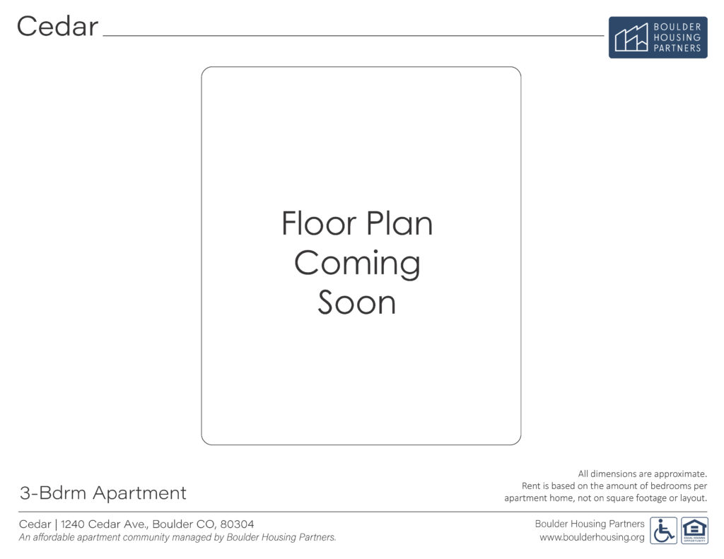 Cedar Three Bedroom Apartment Floor Plan Coming Soon