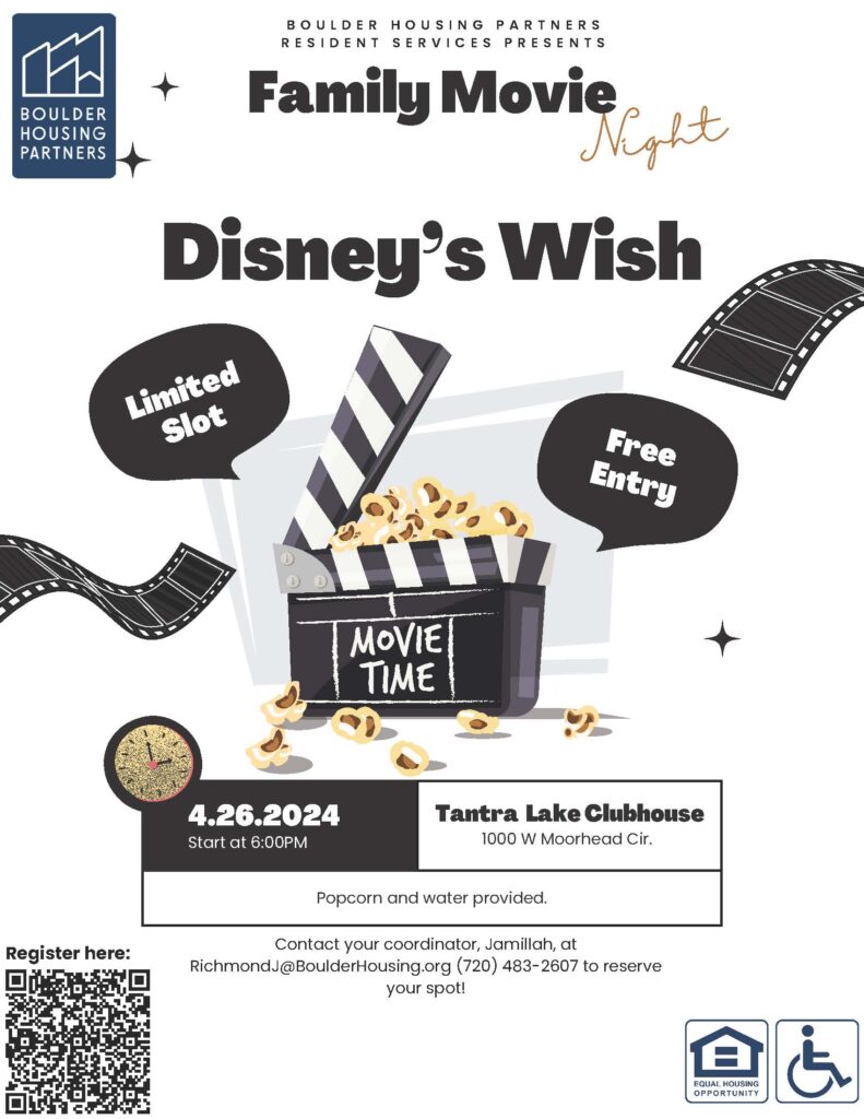 Family Movie Night at Tantra Lake Apartments Boulder Housing Partners